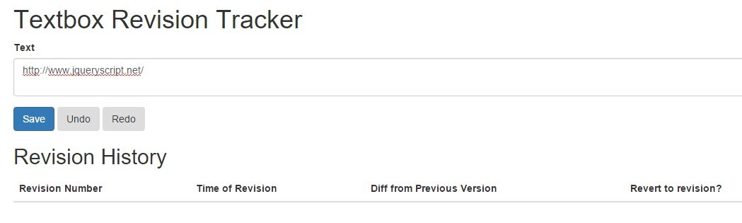 jQuery Textbox Revision Tracker